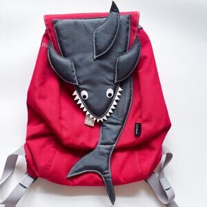 Toddler Boy's L.L. Bean Red and Gray Shark Back Pack Preschool Daycare